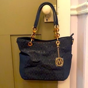Navy blue/Gold tote bag